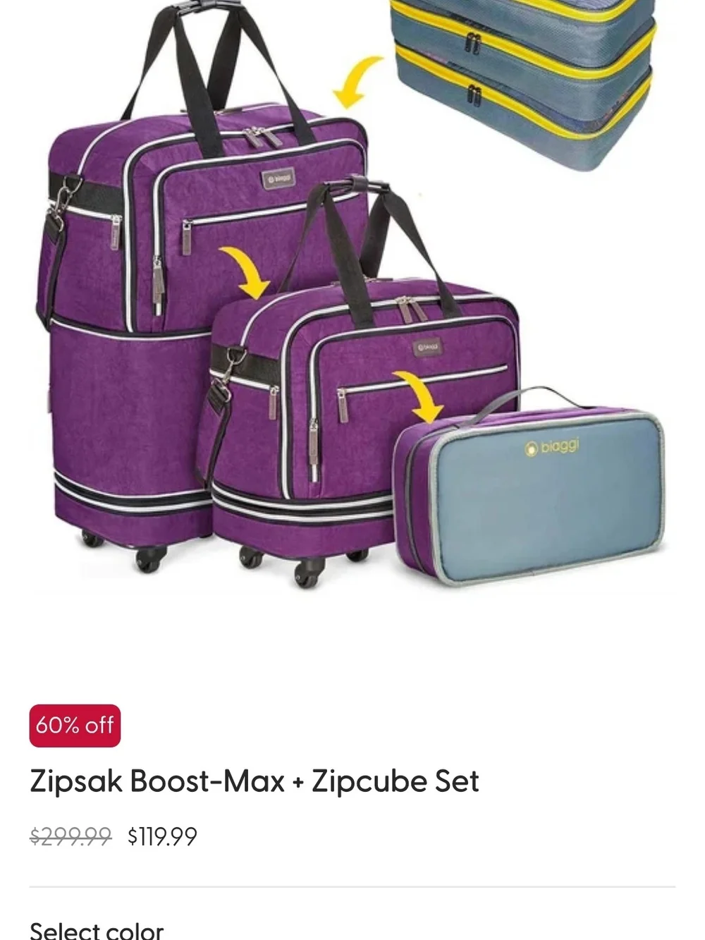 Biaggi Zipsack Boost Max Zipcube, Blue
